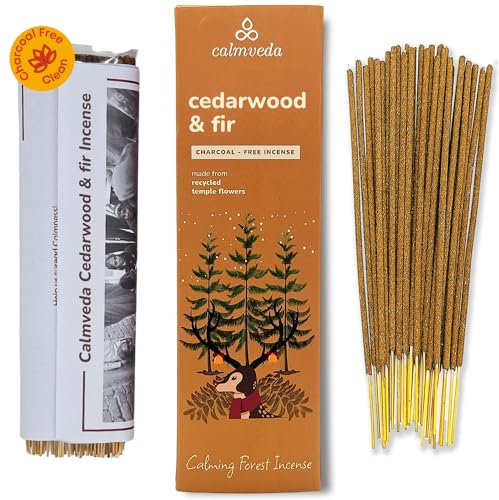Cedro Balsam bastoncini incenso profumati - (80 bastoncini) Incenso naturale | Fiori riciclati, senza carbone | Note legnose naturali di cipresso e muschio