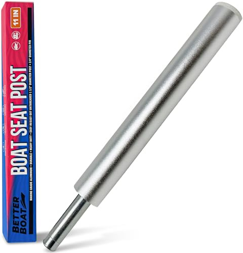 Better Boat Boat Seat Post for Boat Seat Pedestal, 11 in Marine Grade Aluminum Pedestal Extension Pole, 3/4 in Pin for Fishing and Bass Boats
