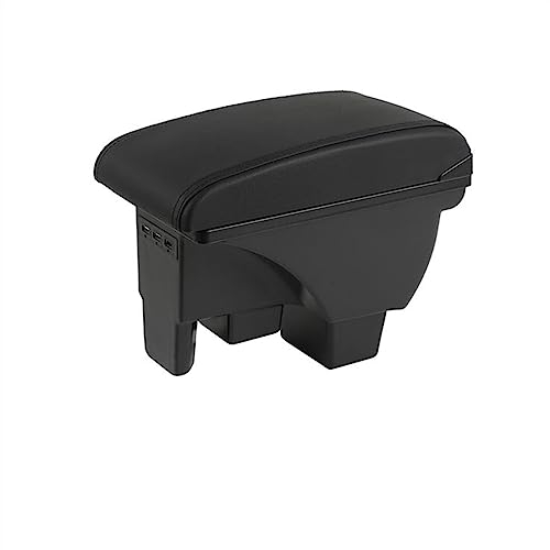 MAIKON Car Armrest Box Car Armrest Box Car Armrest With Usb 1 Piece Strorage Box Center Console For VW For Polo 2019 2020 2021 2022 Auto parts (Color : A-black black 3 usb)