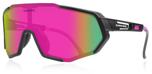Queshark Occhiali da Sole Bambino, Occhiali Sportivi per Ciclismo, Running, Arrampicata, Tennis, Baseball, Montatura TR90, Protezione UV400, Lenti Polarizzate, Adatti per Bambini e Ragazzi 8-16 Anni