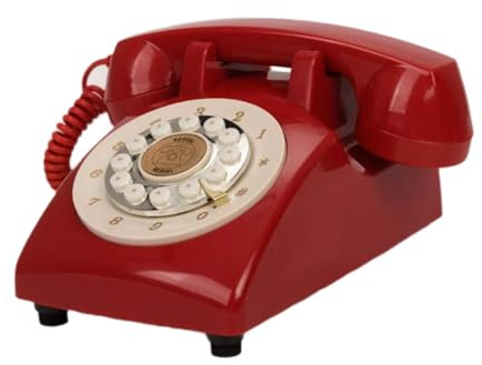 Libro de Visitas para Boda Escritorio Grabadora Estilo Retro Teléfono Fijo para cumpleaños, Rojo