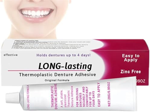 Jeremytis Adesivo termoplastico per protesi dentarie, Adesivo termoplastico per protesi dentarie, non collante, agisce come un morbido rivestire (1pcs)