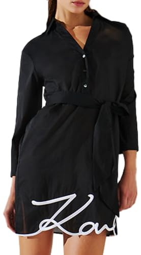 Karl Lagerfeld B.V Karl DNA Signature Robe de Plage pour Femme, Noir, M
