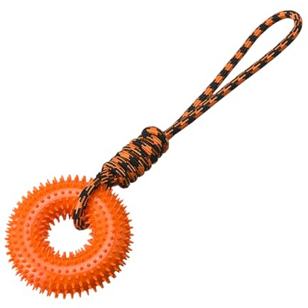 Juguetes para perros, Anillo de mordida para perros | Kieletzeiten Interactive con Anillo de Puntas de Cuerda para Pequeños y Medianos para Estimulación Mental y Reducción del Aurrimiento
