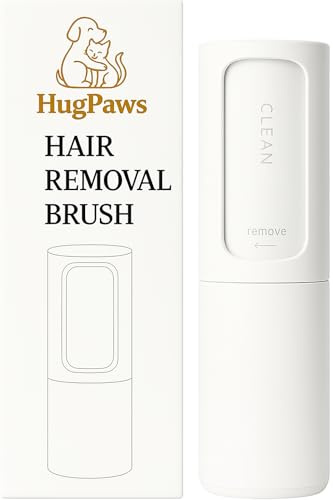 HugPaws Pet Hair Remover Roller – 360° Self-Cleaning, Reusable Lint Roller for Pet Hair on Couch, Clothes, Car & Bed – Dog & Cat Fur Remover Brush – White