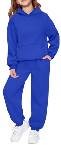 Chanpning Survêtement pour enfants garçons et enfants - Survêtement à capuche uni avec pantalon de jogging - Ensemble de vêtements de sport automne hiver pour filles et garçons âgés de 2 à 14 ans