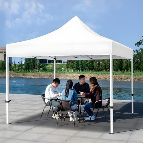 Padiglione da giardino impermeabile pop up regolabile in altezza tenda pieghevole traspirante baldacchino per campeggio barbecue spiaggia parco 2 x 2 m/2 x 2 m (bianco)