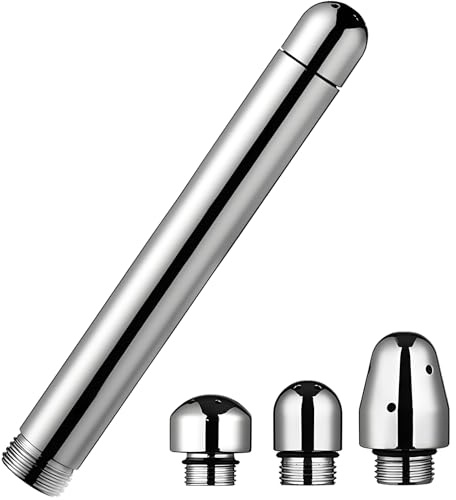 Douche en Métal de Douche de Lavement,Canule Lavement Rectale Adulte,Lavement Douche Anus,Lavement Anal,Douche Anale pour Hommes et Femmes,avec 3 têtes pour nettoyage anal Colonic Douche Système.