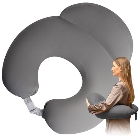 sei Design Stillkissen klein Baby- Stillhörnchen mit abnehmbaren elastischen Jersey-Stillkissenbezug - Stillmond - Stillkissen Mond Lagerungskissen, Baby Erstausstattung mit Gurt und Zusatzkissen