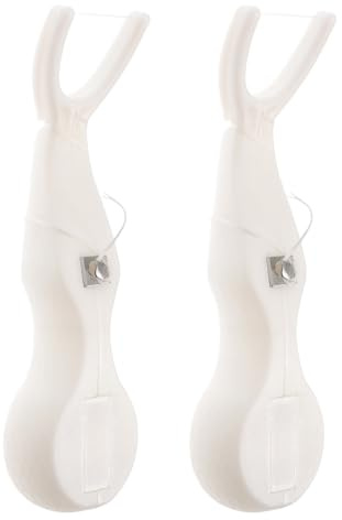 Cabilock 2 Piezas Portahilos Dentales Reutilizable en Forma Mango de Plástico Abc y Nylon para Limpieza Precisa en Casa y Oficina, Palillos Interdentales para Cuidado Bucal Diario