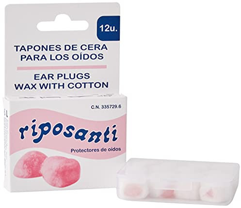Tappi in cera per le orecchie, tappi auricolari Riposanti. Astuccio 12 U