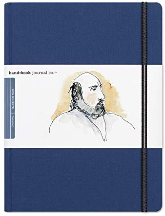 Speedball Drawing Journal Book 10.5 x 8.25 Large Portrait Ultrmarine Blue, Art Sketch Paper For Pen, Ink, Pencil, Markers, For Adult, Kid