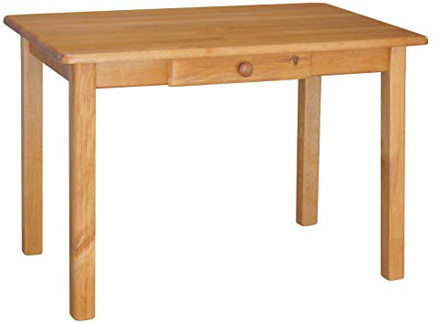 k koma Pratico tavolo da pranzo con cassetto, in legno di pino massiccio effetto ontano, ideale per cucina, sala da pranzo o ristorante (90 x 60 cm)