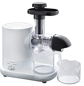 Quest 150W Slow Juicer/Cold Press Style/Masticating Juicer/Quiet <60 dB Motor/Higher Nutritional Value & Juice Yield/Accessories Included (White)