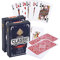 2X Kunststoff Spielkarten | Wasserdicht | Professionelle Qualität | 100% wasserdichter Kunststoff | Luxus Design Mit klassischer Karte | Flexibel Und Robust | Bridge & Poker | Duo Pack Rot