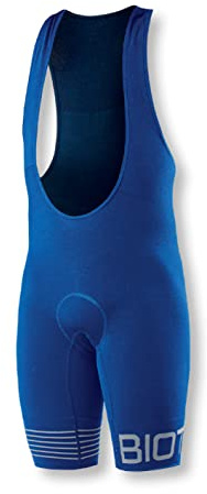 BIOTEX Salopette Ultra in Cordura con Fondello Integrato Unisex per Ciclismo e Mountain Bike, Intimo Tecnico Sportivo, Blu, Taglia II (M/L)