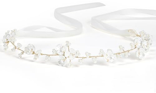 Tanfeine Flower Girl Hair Accessory, Pearl Headpiece for Girls and Women, Wedding, Birthday, Party, and First Communion