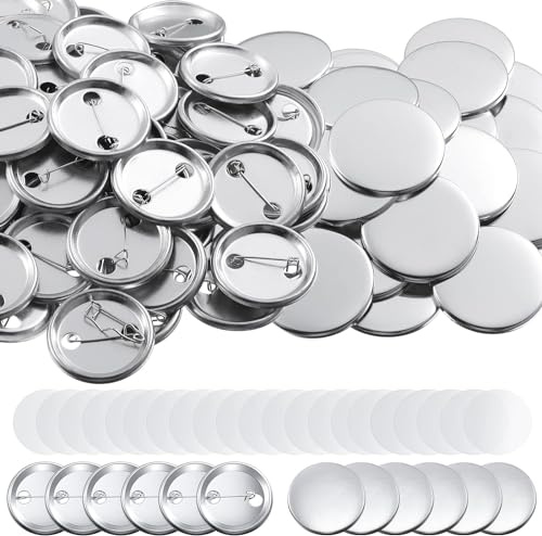 LetCart 200 Juegos de Piezas de Botón de Pin de Insignia, Pin Personalizado,Chapas para Personalizar, Inferiores de Metal para Máquina de Fabricar Botones y Las Insignias de DIY(58 mm)
