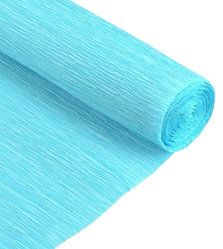 QUARKZMAN Crepe pappersrulle 210 cm längd 50 cm bredd för bröllopsceremoni olika stora fester dekoration, blå sjö