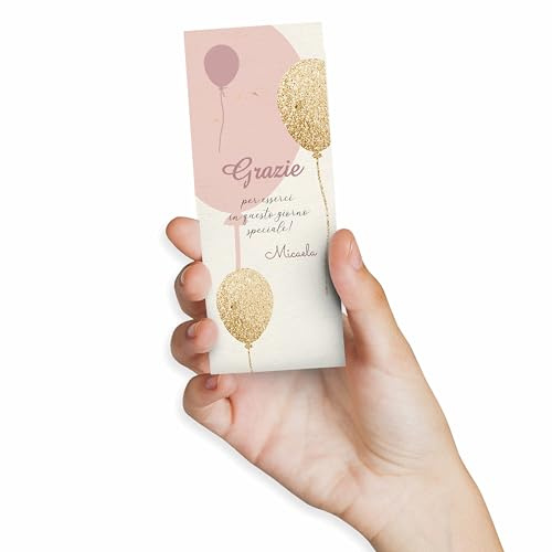 FERDINANDO FAMA 45 pezzi Segnaposto ringraziamento 18 anni, ragazzi e adulti. Bigliettini segnaposto bomboniera personalizzati n. 45 pz (oro rosa)