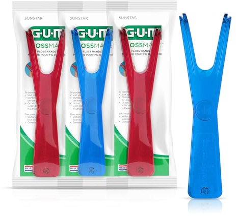 GUM Flossmate Reusable Floss Handle, Environmentally Friendly, Dental Floss Picks for Plaque Removal and Gum Health 1 ct.(Pack of 3)
