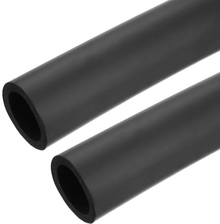 QUARKZMAN 2Pcs 1 m Aislamiento de Tuberías, Tubo Espuma Térmico de Diámetro de 50 mm, Espesor de Aislamiento de 7 mm, Revestimiento de Tuberías de Calefacción para Equipos de Fitness (Negro)