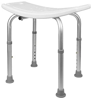 Taburete de Ducha, Altura Regulable, 51 * 39 * 60,5 cm (con Agujeros), Asiento de Ducha Antideslizante, Ayuda de Ducha, Asiento de baño