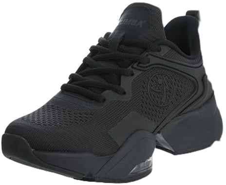 ZUMBA Shoes for Women, Air Stomp Remix II - Black Workout Shoes for Women, Gym or Dance Sneakers, Enhanced Comfort, Arch Support, Breathable Mesh, Durable & Impact-Absorbing, Size 7.5