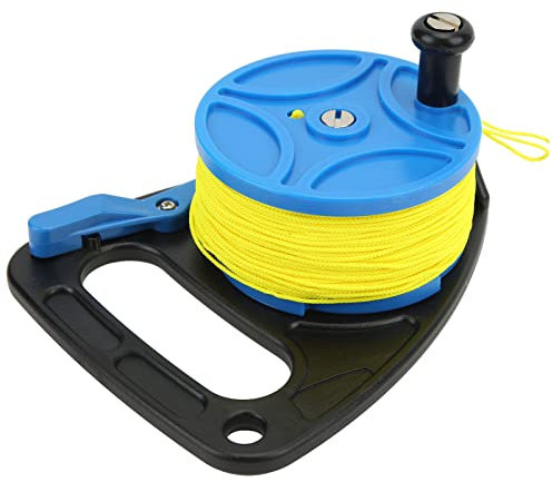 Reels de Plongée Bobine de Bobine en Ancre la Corde à étincelle à Usage Multiple avec Fil Jaune pour Exil Grotte (roue bleue)