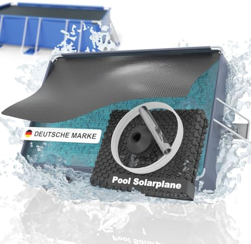 Planenfux® Solarfolie Pool Rechteckig 600x400 cm inkl. Befestigung | UV, Chlor- & Salzwasser-Resistente Solar Noppenfolie | Zuschneidbare Solarplane Pool | Solar Poolabdeckung zum Poolwasser erwärmen