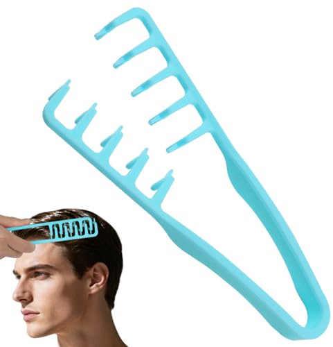 AYBUY Peine Texturizador, Peine de Dientes Anchos, herramienta de volumen de raíces Para Hombres Y Mujeres, Cabellos Liso Rizado Accesorio Aseo Para Dar Volumen (Azu)