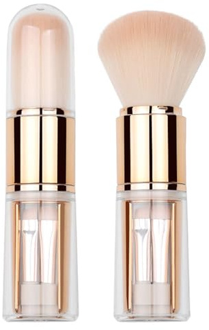 Resor makeupborstset | utdragbar foundationborste set – 5-i | 1 bärbar kosmetisk borste | resepuder och concealer-applikator | mångsidigt skönhetsset för kinder och ögon