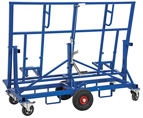 Plattenwagen - Transportwagen mit 2 Vollgummi Räder - 4 Drehgestellräder 2 mit Bremse - Tragfähigkeit 500 kg - Industriequalität