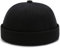 XYIYI Schwarz Baumwolle Brimless Docker Kappe Verstellbare Street Casual Matrosenmütze Schädeldecke Beanie Mütze