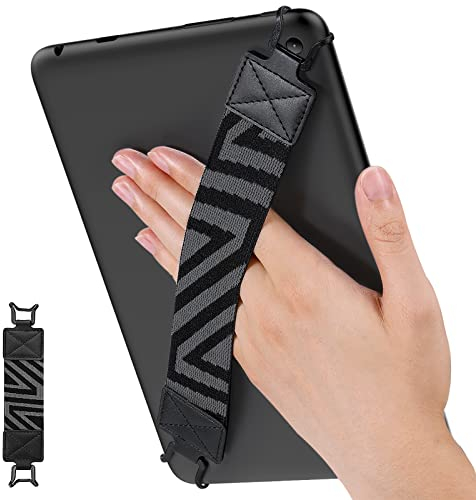 MoKo Handschlaufe für 9 - 11 iPad/iPad Pro/iPad Air/Kindle Fire HD/Samsung/Lenovo Tablet, Elastisches Halteband Leicht und Tragbar Tablet Fingerhalterung Griff Halter, Schwarz