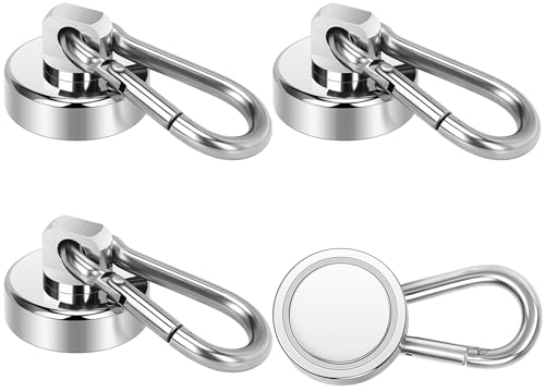 Wukong 22KG Crochets Aimantés Puissants, 25mm Aimant Néodyme Patère Magnétique, 4 Pièces Crochets Magnétiques, Petit Aimant Puissant pour Bateaux de Croisière, Réfrigérateurs