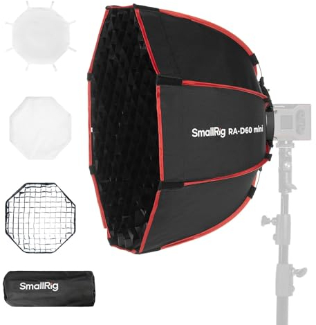 SMALLRIG RA-D60 Softbox Parabólico, Softbox de Liberación Rápida de 23,6 con Bolsa de Transporte, Compatible con Luz de Vídeo SMALLRIG RC 60B COB - 4682