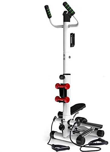 Mini-Stepper Swing Stepper Adjustable Step Machine with Hand Grip Foldable Workout Stair Stepper Home Silent Climbing Machine Multifunction Fitness Equipment (Black)