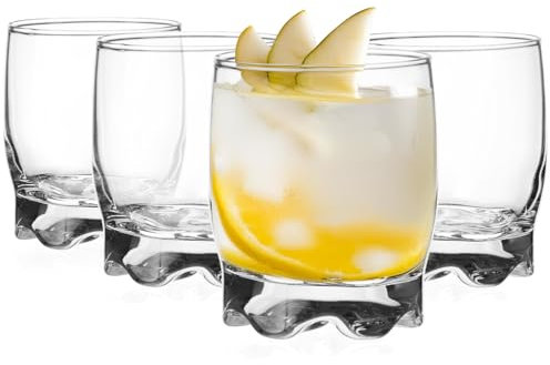 Glasmark KROSNO 1992 Juego de 4 vasos de 250 ml, vasos de agua, vasos de cóctel, vasos de zumo, vaso de agua con fondo grueso, apto para lavavajillas