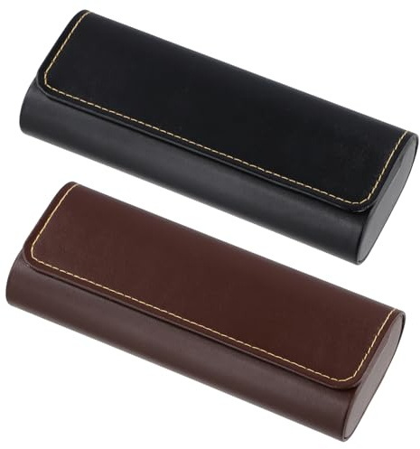 2 pccustodia per occhiali rigida, leggero portatile impermeabile in pelle PU, resistente alla pressione e durevole Donna Uomo