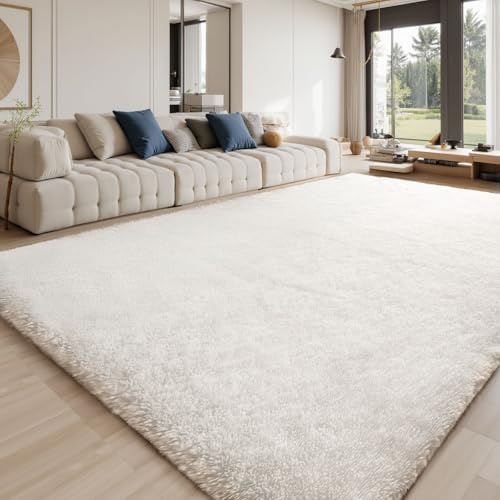 Sour Lemon Tapis pelucheux et moderne, lavable, antidérapant, extra large, 240 x 340 cm, pour chambre à coucher, salon
