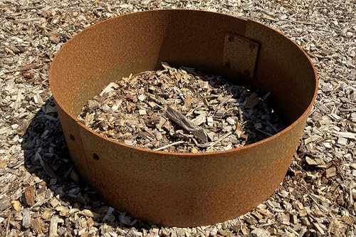 Rasenkanten Baumring Cortenstahl 3 mm - Ø 37 x 25 cm Höhe Mähroboter Mähkante für Bäume und Sträucher (3)