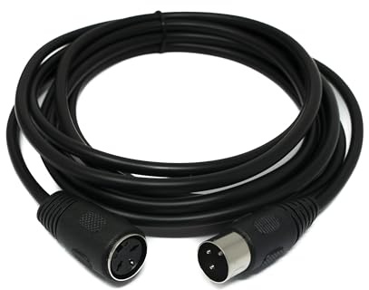 System-S S-Video Cable de 3 m DIN de 3 pines macho a hembra en negro