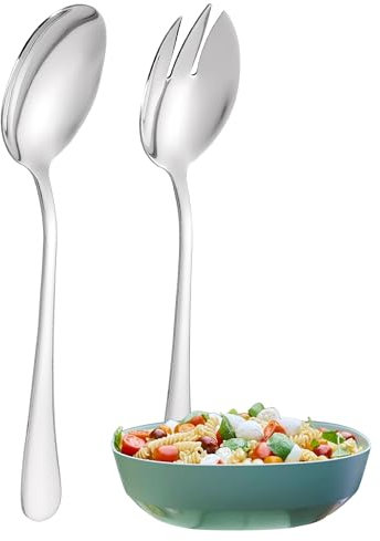 FAMILY 1 Set Cubiertos Ensalada 21.3x4.5CM Acero Inoxidable Diseño Liso, Elegancia y Funcionalidad para Cada Ocasión, Cubiertos de Alta Gama para Hogar y Restaurante