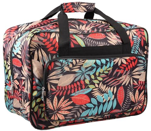 Sesaver Sewing Machine Bag Large Capacity Sewing Machine Carrying Case Oxford Waterproof Tote Storage Bag with Zipper Pockets and Handles(Brick red)