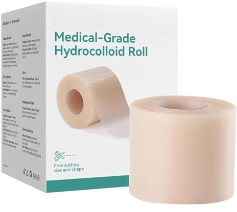 Rollo de vendaje hidrocoloide de 16.4 pies, apósito para heridas cortable para ampollas, quemaduras, gimnasio y protección al aire libre