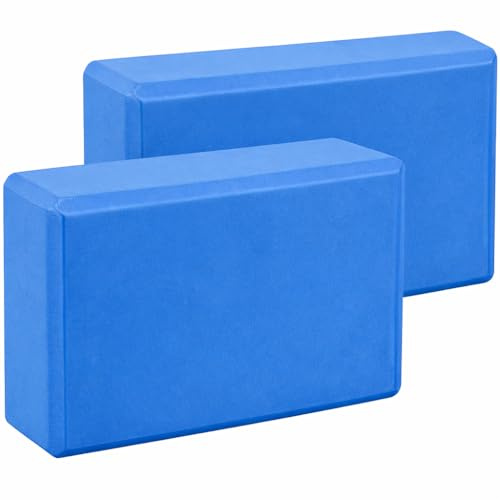 2Pcs Yoga Blocks – Anti-Slip Foam Gym Bricks for Pilates, Stretching & Fitness | Lightweight, Durable & Travel-Friendly Yoga Accessories for Exercise & Practice (Pair of blue, 23 x 15 x 7.5 cm)