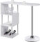 WOLTU Mesa de Bar, Mesa Alta de Comedor con 3 Estantes, Soportes para Vino, Mesas Modernas de Bistro, Metal y MDF 113x40x105 cm, Blanco