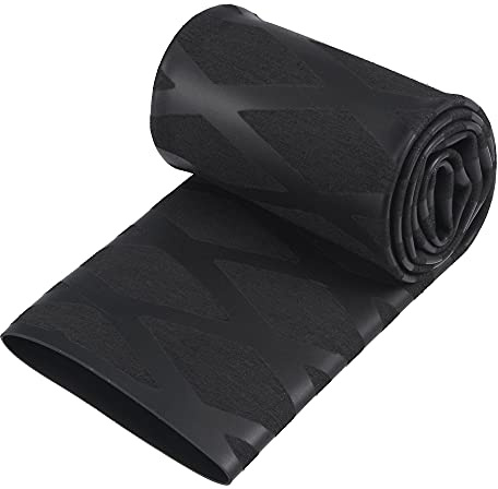 sourcing map Termorretráctil Envoltura Tubería 35mm Diá 57mm Plano Negro