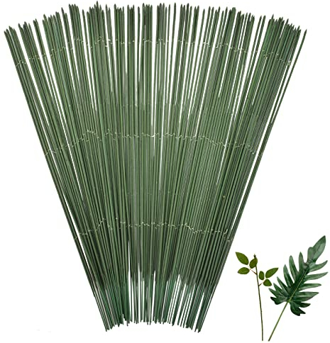 Zimoer 100 Stück Blumenstieldraht,Dunkelgrüner Stieldraht für Blumen, Floristendraht Grün,Premium-Blumendraht für Handarbeiten, Blumenherstellungszubehör, Floristen-Blumenarrangements Floristik (30CM)